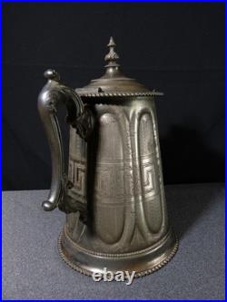 Antique English Pitcher Vintage Decanter 19th Century XIX 1858 Victorian Metal