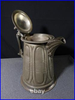 Antique English Pitcher Vintage Decanter 19th Century XIX 1858 Victorian Metal