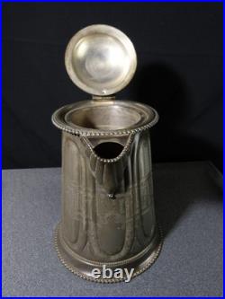 Antique English Pitcher Vintage Decanter 19th Century XIX 1858 Victorian Metal