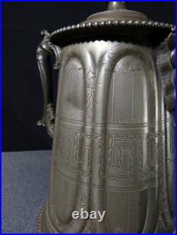 Antique English Pitcher Vintage Decanter 19th Century XIX 1858 Victorian Metal