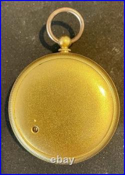 Antique English Pocket Barometer with Case Working Condition Vintage
