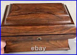 Antique English Rosewood Sarcophagus Tea Caddy Box withBowl 19th Century Regency