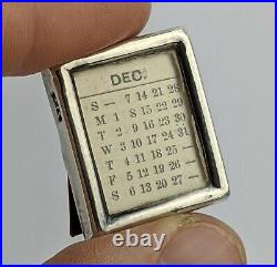 Antique English Silver Miniature Perpetual Calendar c1901 B'ham Novelty FM&S