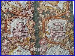 Antique English Tapestry Fine Needlepoint Wool Silk Human 2x7 C. 1920 56cmx218cm