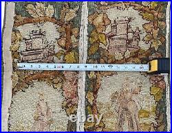 Antique English Tapestry Fine Needlepoint Wool Silk Human 2x7 C. 1920 56cmx218cm