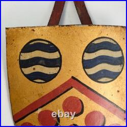 Antique English Toleware School University Gold Azure Red Crest Oxford Colleges