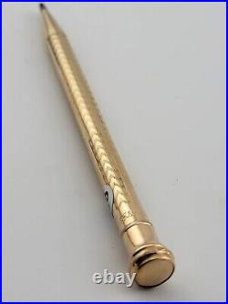 Antique English Victorian 14K Gold Filled Propelling Pencil Engraved 1927