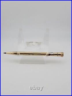 Antique English Victorian 14K Gold Propelling Pencil WithStone Crown Screw Top