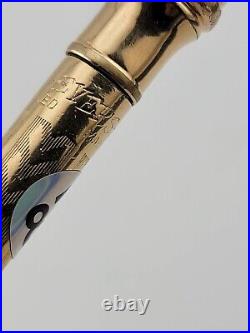 Antique English Victorian 14K Gold Propelling Pencil WithStone Crown Screw Top