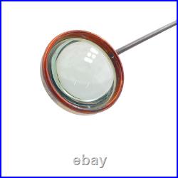 Antique English Victorian Magnifying Glass Pivoting Brass Stand Bullseye Lens