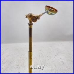 Antique English Victorian Magnifying Glass Pivoting Brass Stand Bullseye Lens