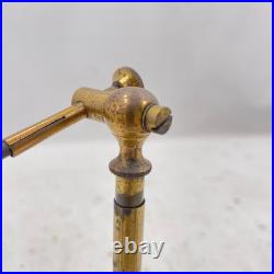 Antique English Victorian Magnifying Glass Pivoting Brass Stand Bullseye Lens