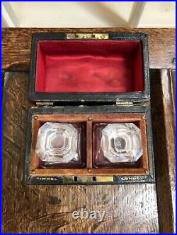 Antique English Victorian Perfume/cologne Box 2 Bottle Set Rimmel London