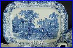 Antique English blue dinnerservice' Adams landscape' 19th century