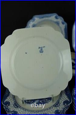 Antique English blue dinnerservice' Adams landscape' 19th century