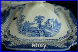 Antique English blue dinnerservice' Adams landscape' 19th century