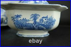 Antique English blue dinnerservice' Adams landscape' 19th century