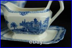 Antique English blue dinnerservice' Adams landscape' 19th century