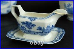 Antique English blue dinnerservice' Adams landscape' 19th century