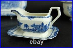 Antique English blue dinnerservice' Adams landscape' 19th century