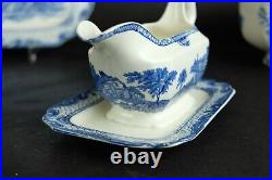 Antique English blue dinnerservice' Adams landscape' 19th century