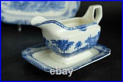 Antique English blue dinnerservice' Adams landscape' 19th century