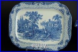 Antique English blue dinnerservice' Adams landscape' 19th century