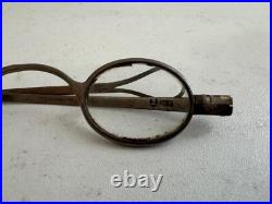 Antique English with Makers Mark Spectacles / Glasses with Tin / Metal Case