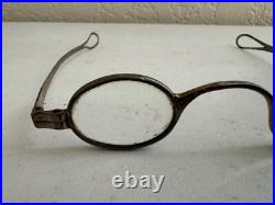 Antique English with Makers Mark Spectacles / Glasses with Tin / Metal Case