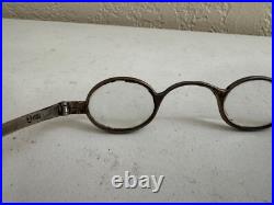 Antique English with Makers Mark Spectacles / Glasses with Tin / Metal Case