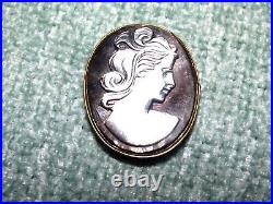 Antique Estate 9CT GOLD Mourning 2 Photo 2 Locket Double Glazed & Cameo