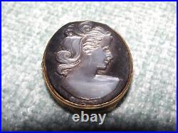 Antique Estate 9CT GOLD Mourning 2 Photo 2 Locket Double Glazed & Cameo