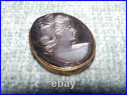 Antique Estate 9CT GOLD Mourning 2 Photo 2 Locket Double Glazed & Cameo