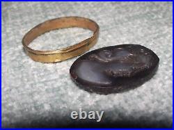 Antique Estate 9CT GOLD Mourning 2 Photo 2 Locket Double Glazed & Cameo