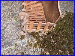 Antique Fire Basket Grate Box Fireplace Cast Iron Country Cottage Vintage
