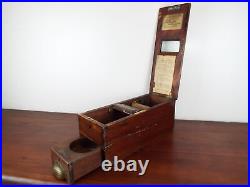 Antique Gledhill English Wooden General Store Cash Register Vintage Till w Bell