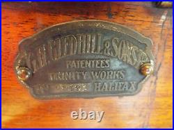 Antique Gledhill English Wooden General Store Cash Register Vintage Till w Bell