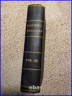 Antique Harper's New Monthly Vintage Magazine Volume 33 June To November 1866