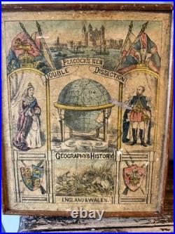 Antique Jigsaw Rare Peacocks England & Wales Kings & Queens Double Dissection