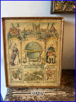 Antique Jigsaw Rare Peacocks England & Wales Kings & Queens Double Dissection