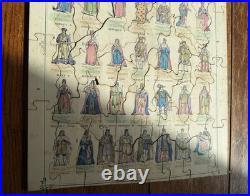 Antique Jigsaw Rare Peacocks England & Wales Kings & Queens Double Dissection