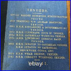 Antique Ledger 1903 Tenders Clydebank Railway Vintage Bridge Reservoir Old Book