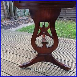 Antique Mahogany Regency English Drop-Leaf Sofa Table Drawers Vintage Furniture