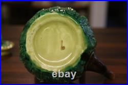 Antique Majolica Victorian English pineapple tea pot 1800s vintage