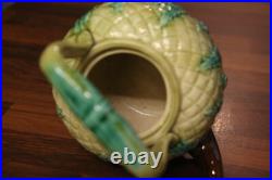 Antique Majolica Victorian English pineapple tea pot 1800s vintage