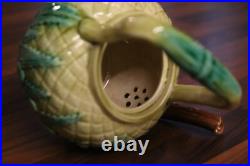 Antique Majolica Victorian English pineapple tea pot 1800s vintage