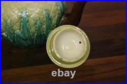 Antique Majolica Victorian English pineapple tea pot 1800s vintage