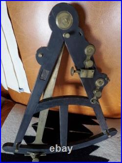 Antique Maritime English Ebony & Brass Octant Spencer & Browning Please Read