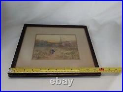Antique Norwich Cathedral Painting From Mousehold In Original Vintage Frame