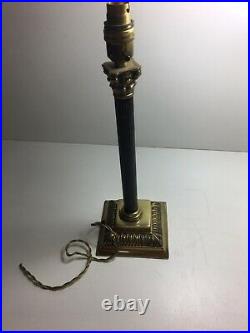 Antique Old English Art Nouveau Brass Corinthian Column Lamp